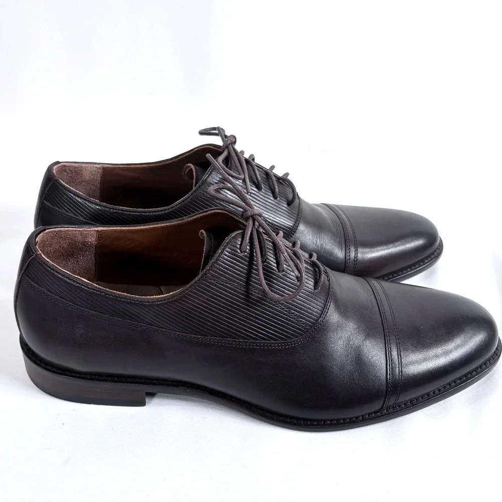 Warfield & Grand Lennox Oxford Brown Leather Cap Toe Dress Shoes‎ 71002 Mens 11
